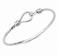 Sterling Silver Twisted Baby Bangle – Classic Hook Design
