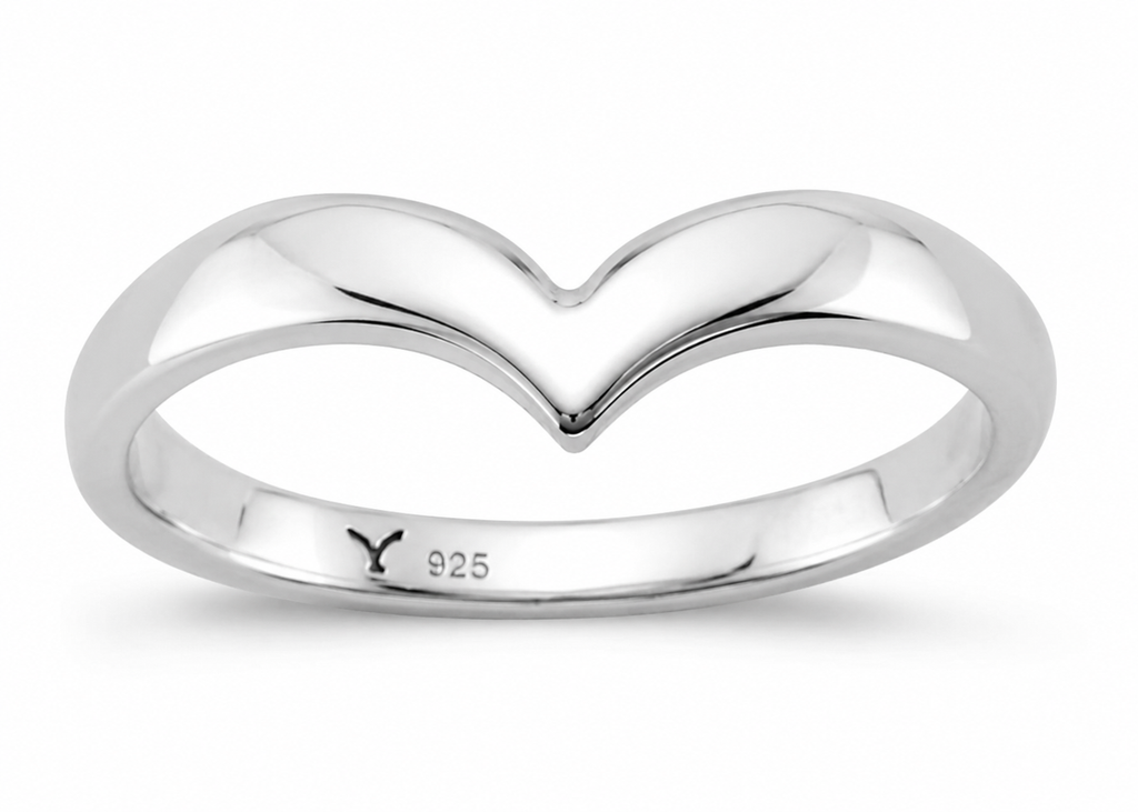 Sterling Silver Polished Wishbone Stacking Ring