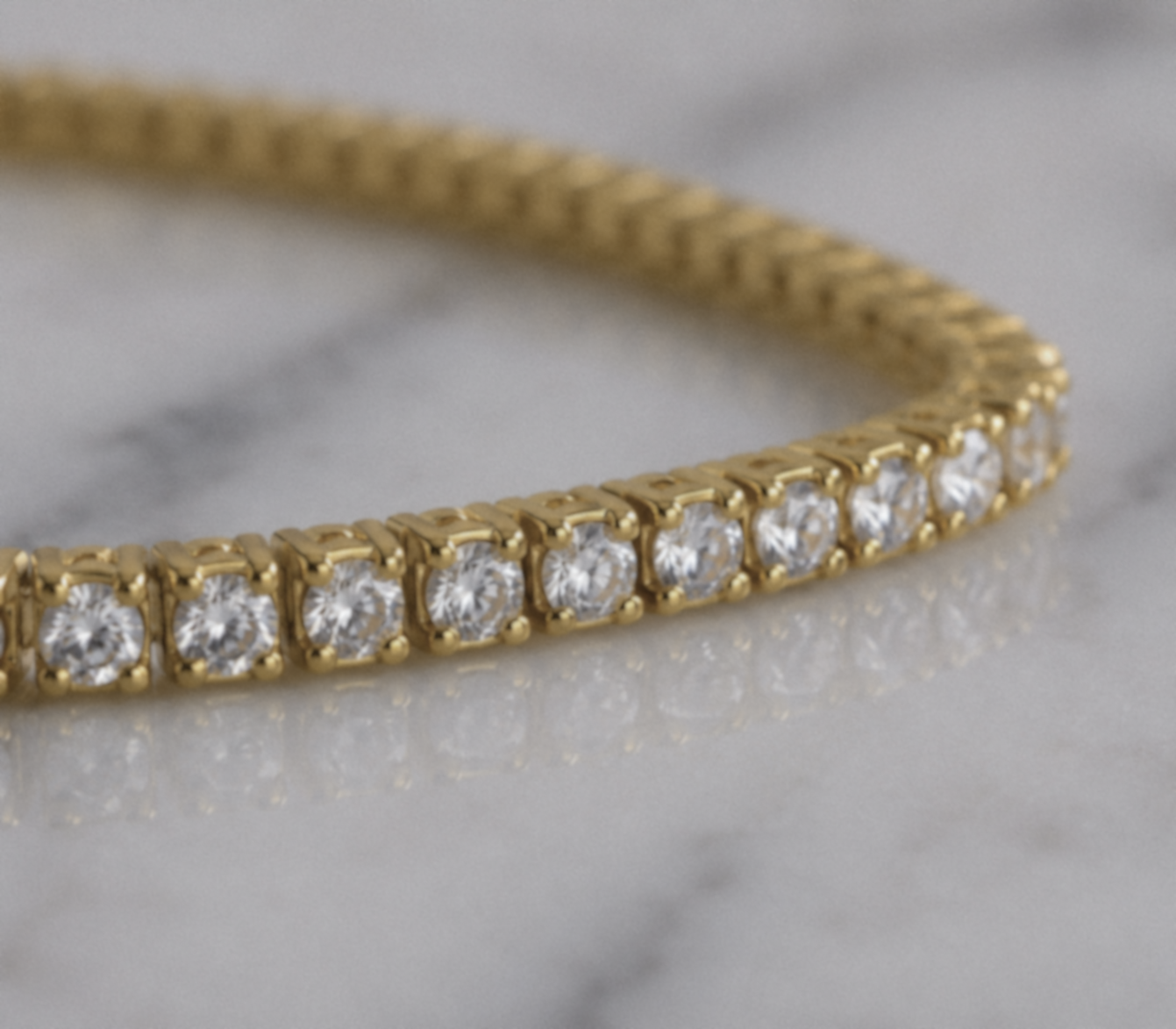 Diamonfire Yellow Gold Plated Sterling Silver Round Cut Zirconia Tennis Bracelet