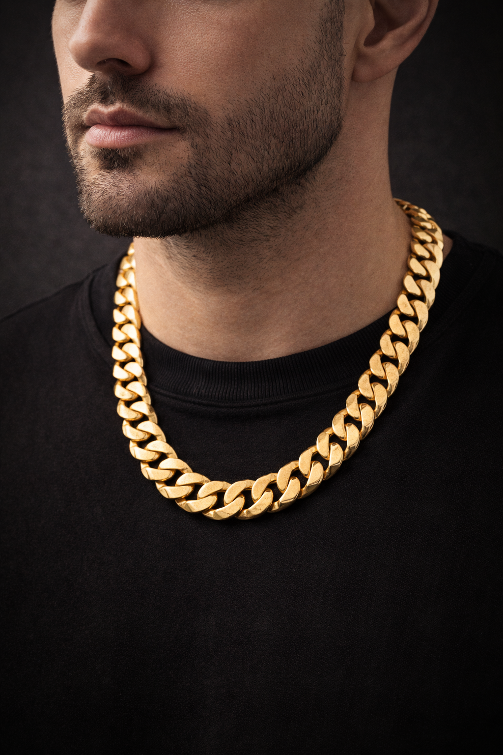 9ct Yellow Gold Heavy Flat curb (243g) 17mm Premium Statement Chain.