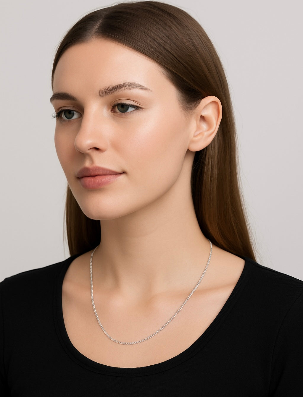 18ct White Gold Diamond-Cut Curb Chain | 20” | Solid 6.4g Premium Necklace -PRE ORDER