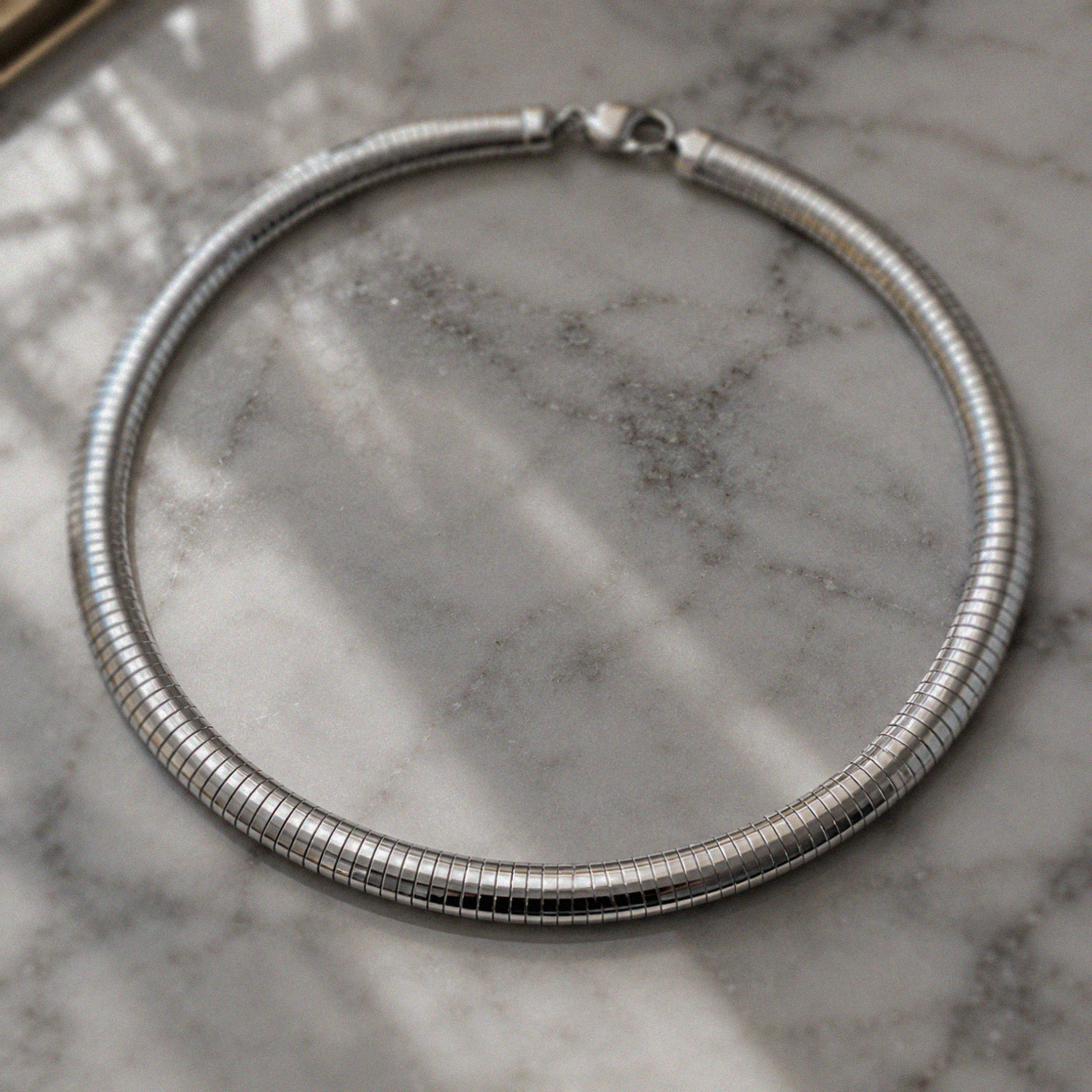 Sterling Silver Omega Necklace – 42cm | 8mm Statement Chain