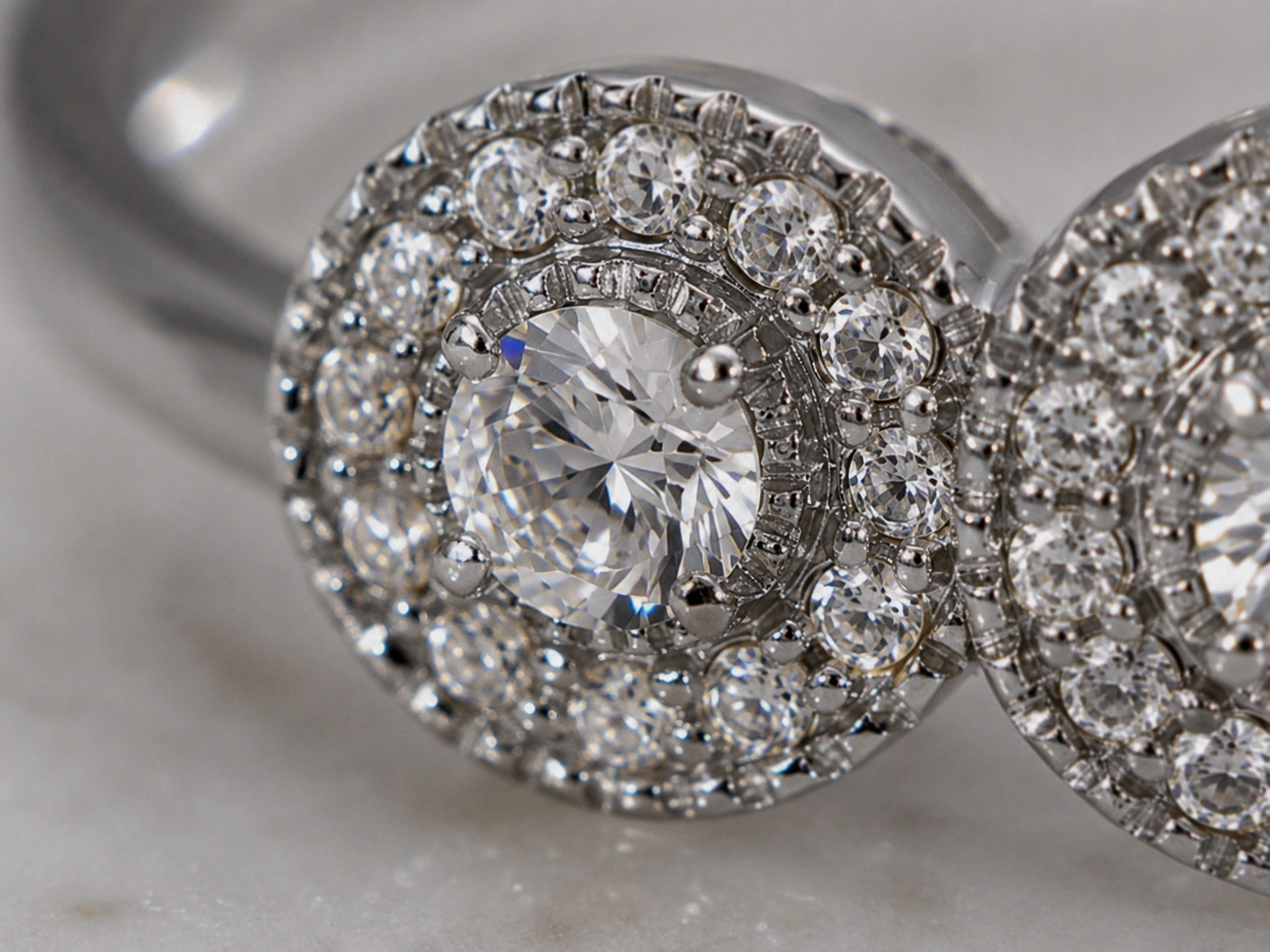 Sterling Silver Cubic Zirconia Triple Halo Ring