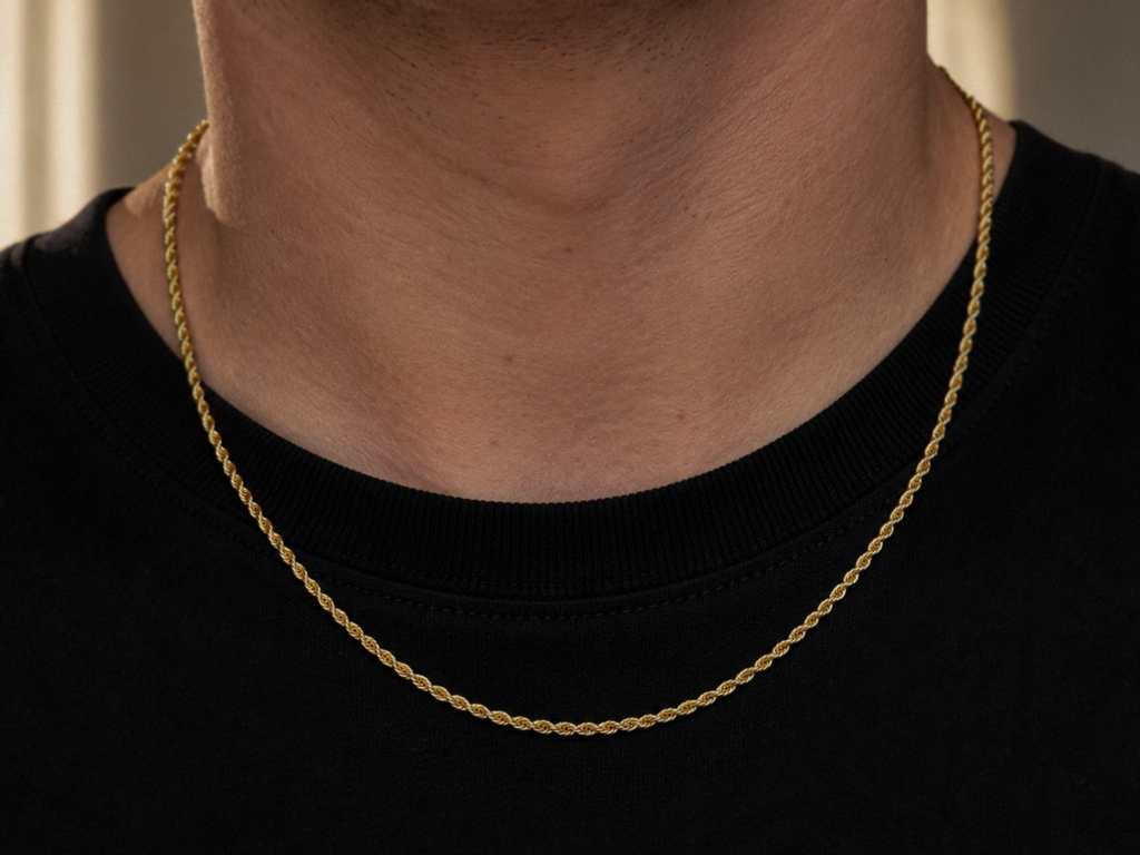 9ct Yellow Gold 2.2mm Hollow Rope Chain Necklace 16–22 Inch
