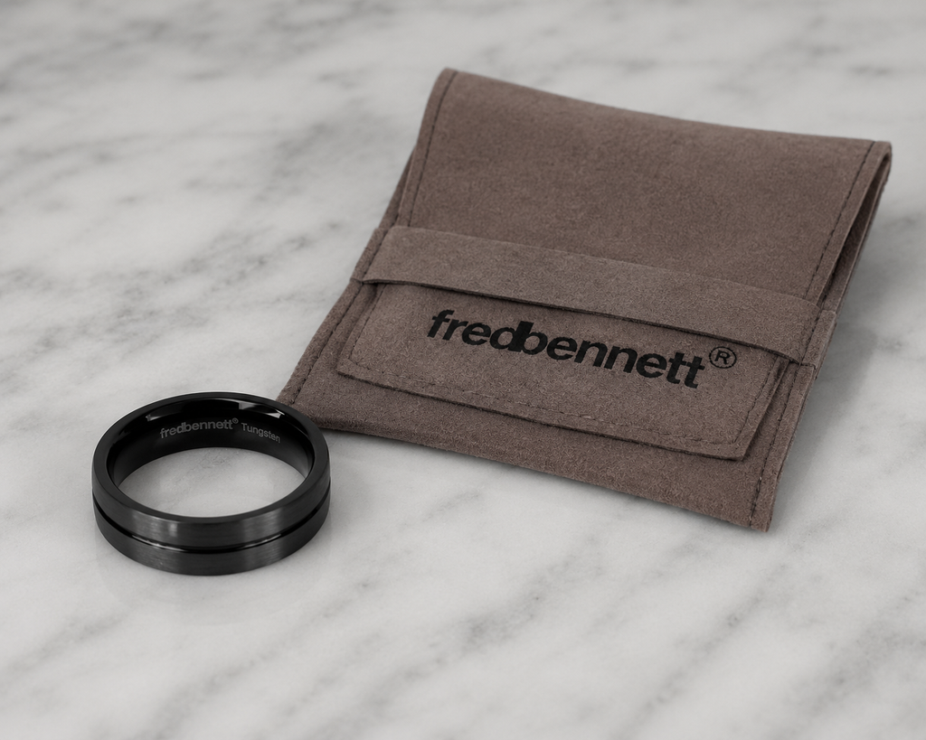 Fred Bennett Black Stripe Tungsten Ring