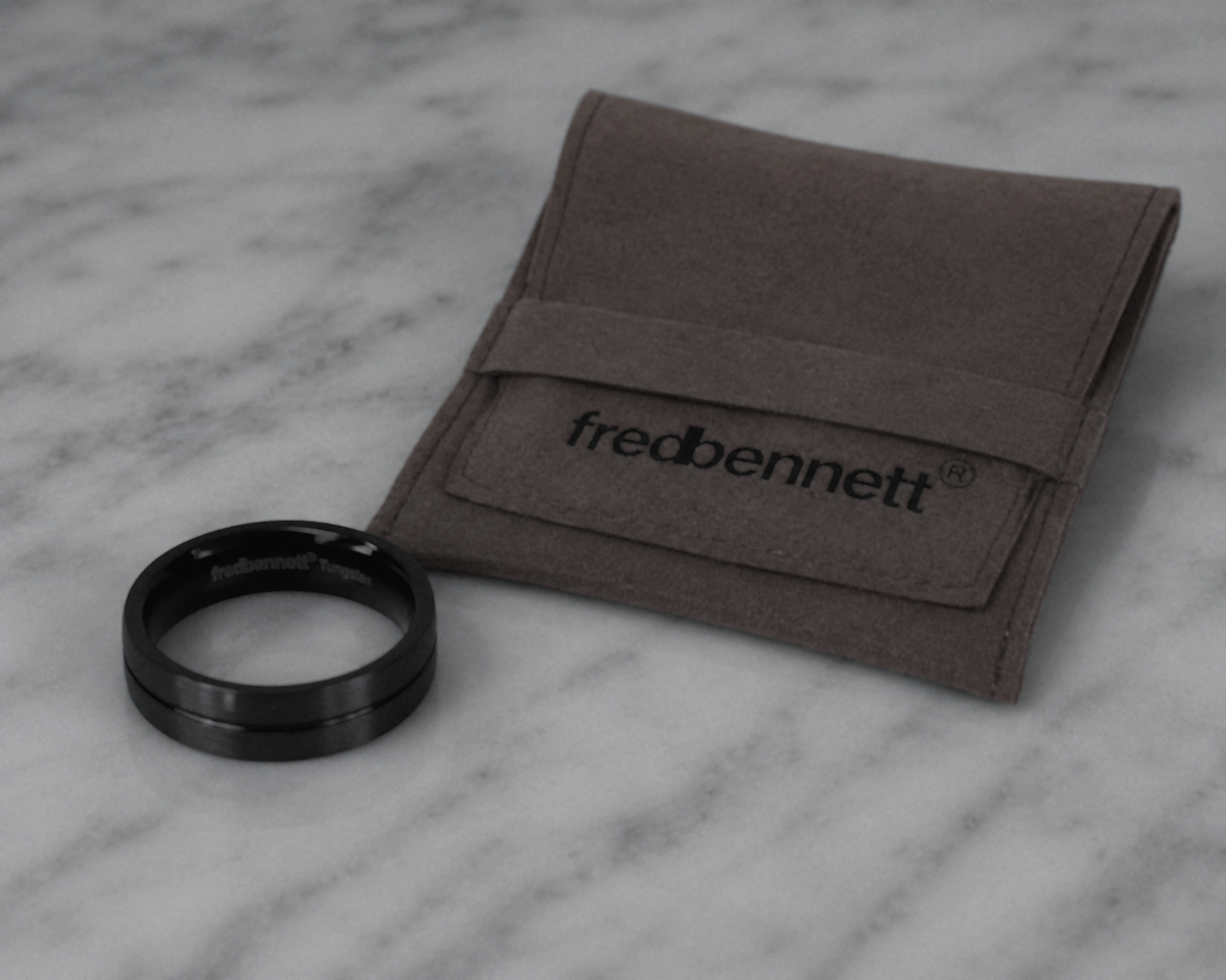 Fred Bennett Black Stripe Tungsten Ring