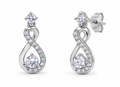 Diamonfire Sterling Silver Zirconia Infinity Drop Earrings