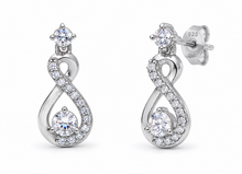 Diamonfire Sterling Silver Zirconia Infinity Drop Earrings