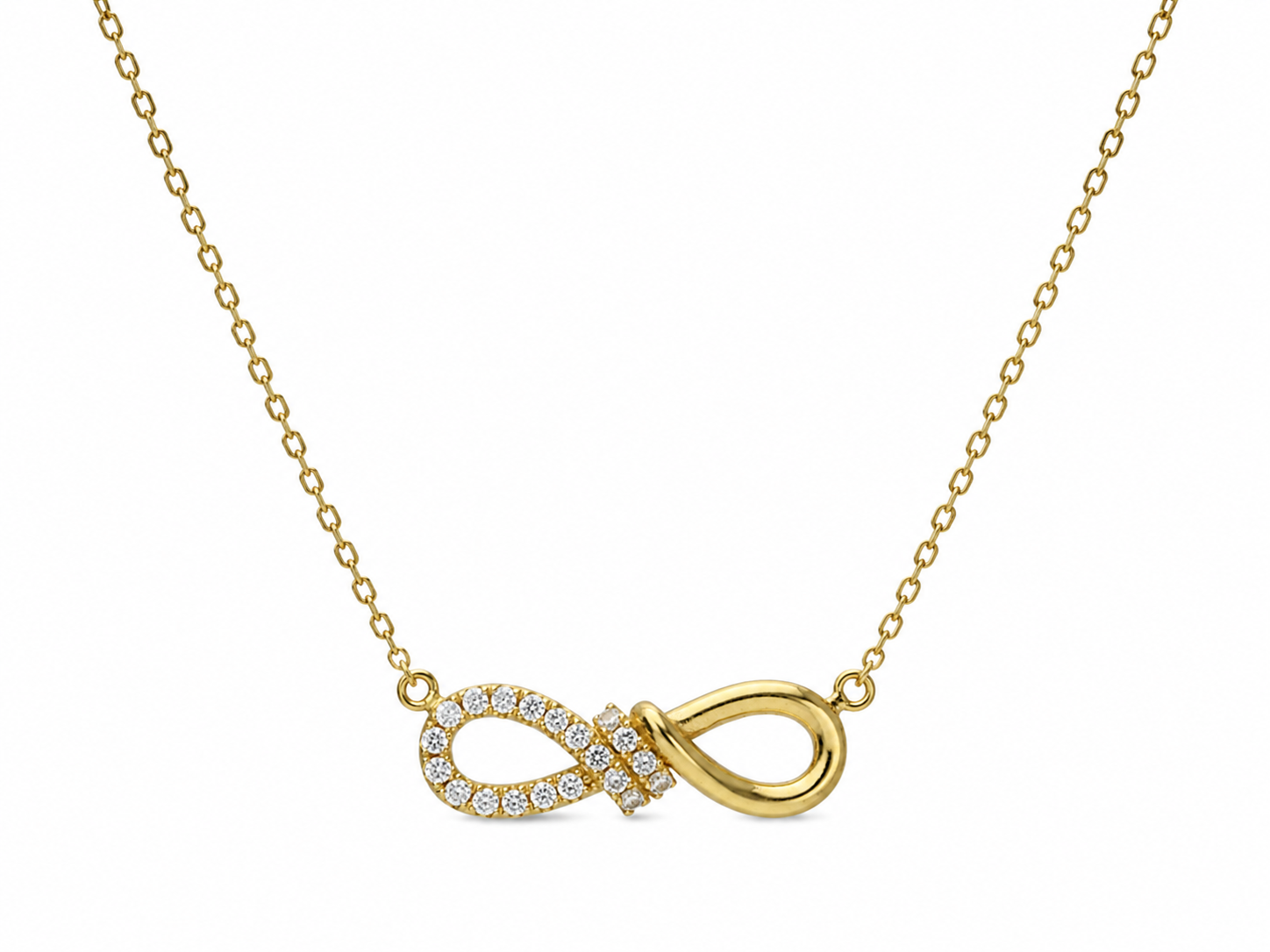 Sterling Silver Cubic Zirconia Infinity Necklace