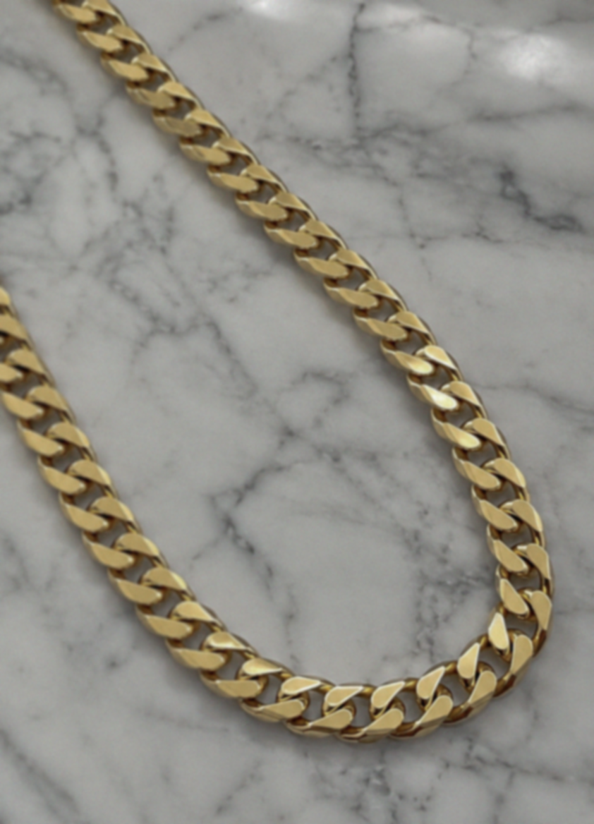 9ct Yellow Gold Heavy Flat curb (243g) 17mm Premium Statement Chain.