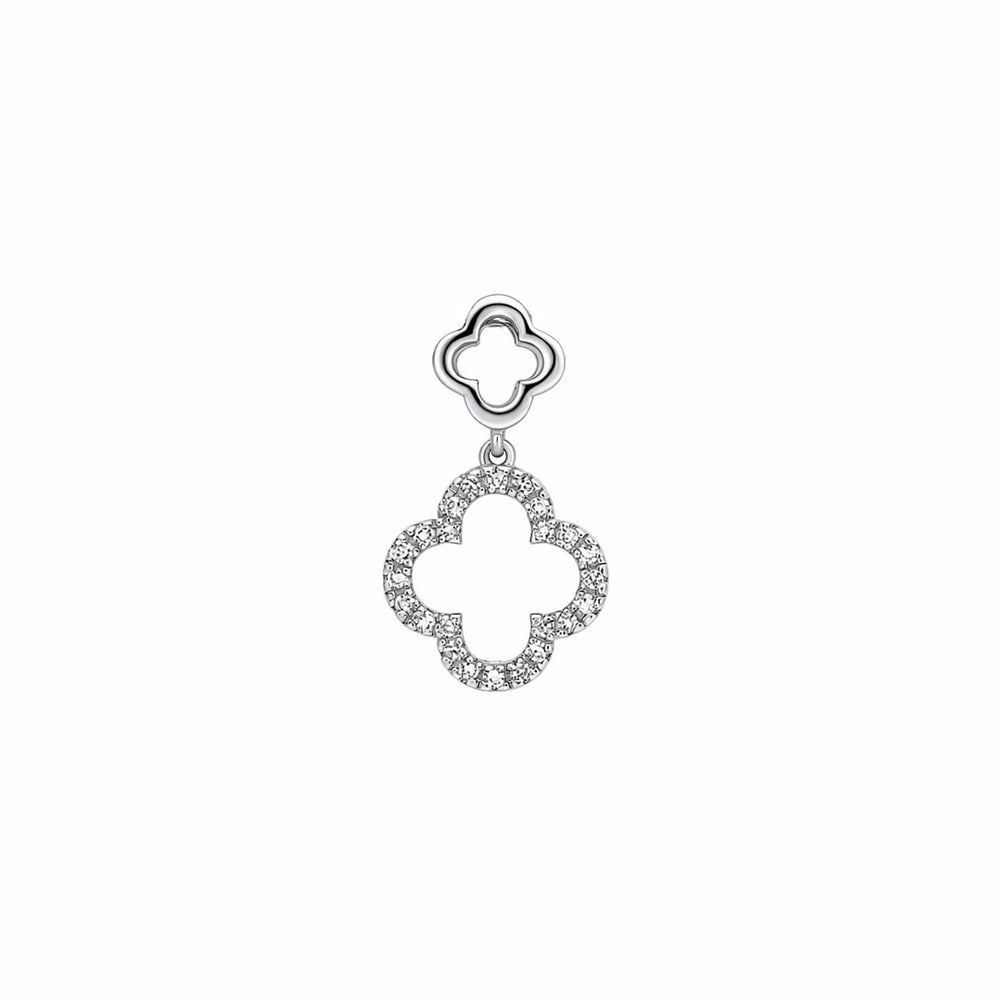 9ct White Gold Diamond Quatrefoil Pendant