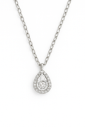 9ct White Gold Diamond Teardrop Necklace
