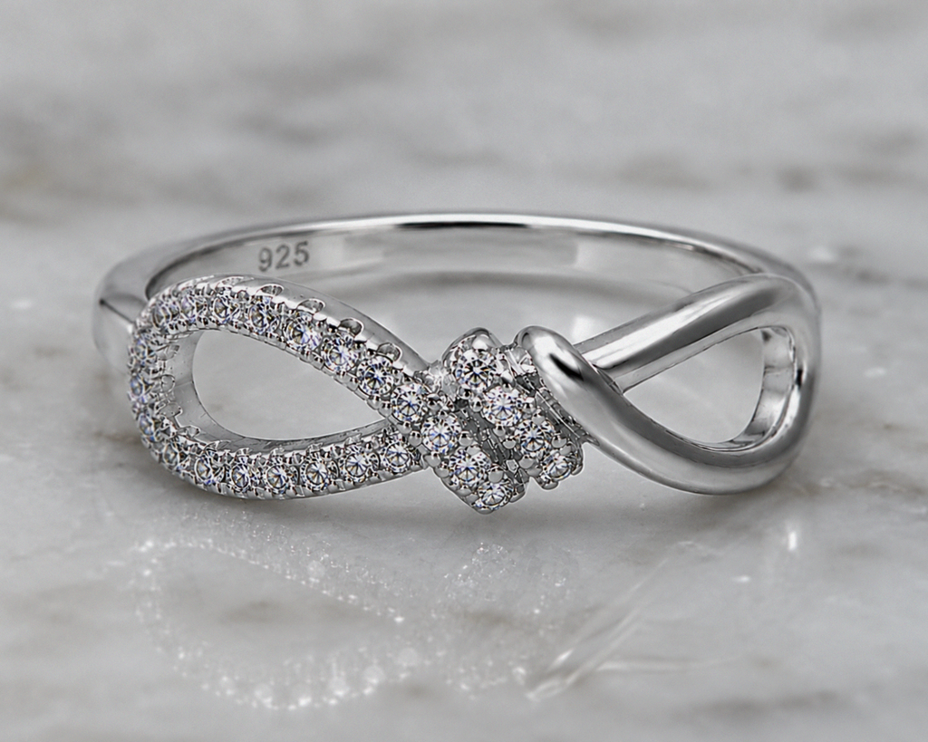 Sterling Silver Cubic Zirconia Infinity Twist Ring