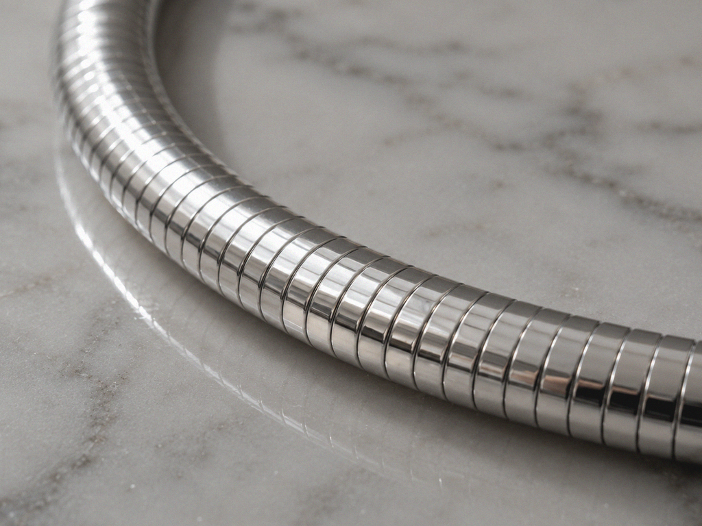 Sterling Silver Omega Necklace – 42cm | 8mm Statement Chain