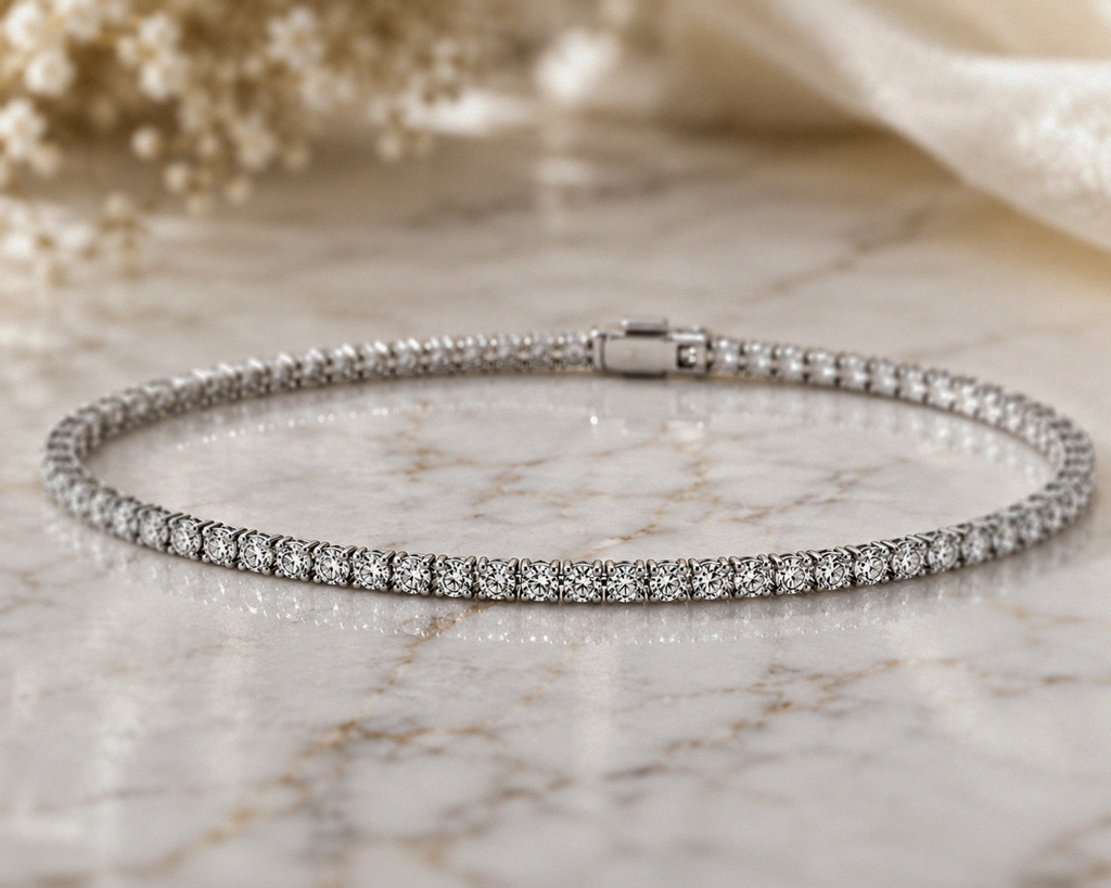 18ct White Gold 3.00ct Diamond Tennis Bracelet – H/SI