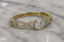9ct Yellow Gold Diamond Double Twist Engagement Ring