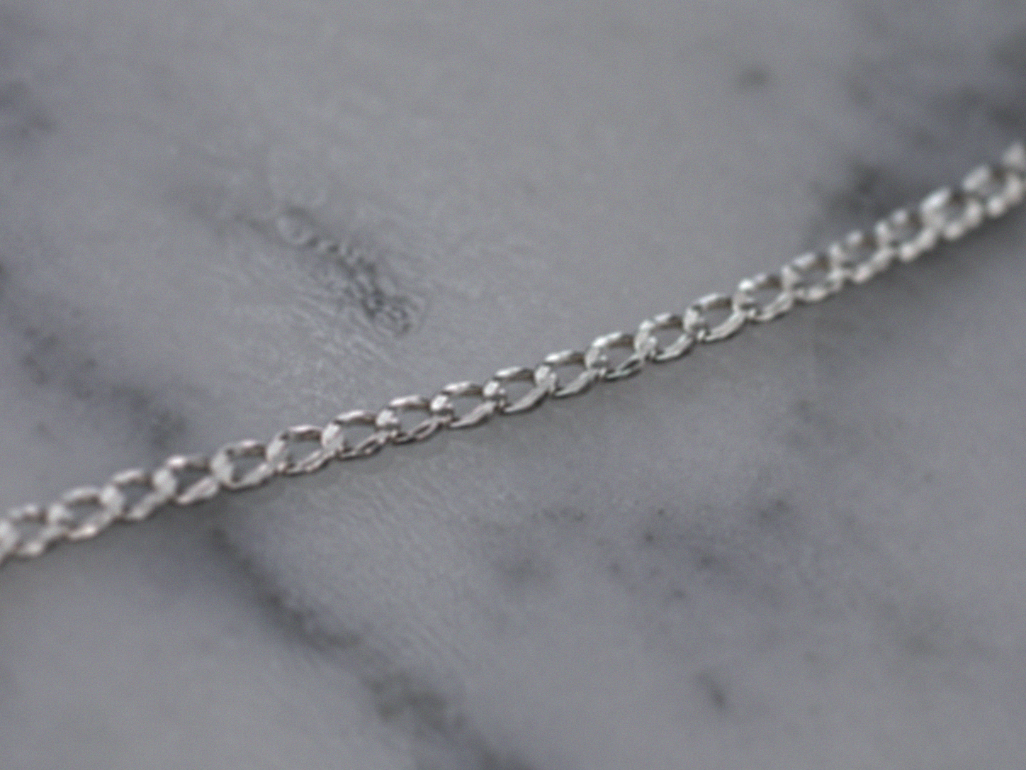 Sterling Silver Diamond Cut Curb Chain Necklace (Adjustable 41-46cm)