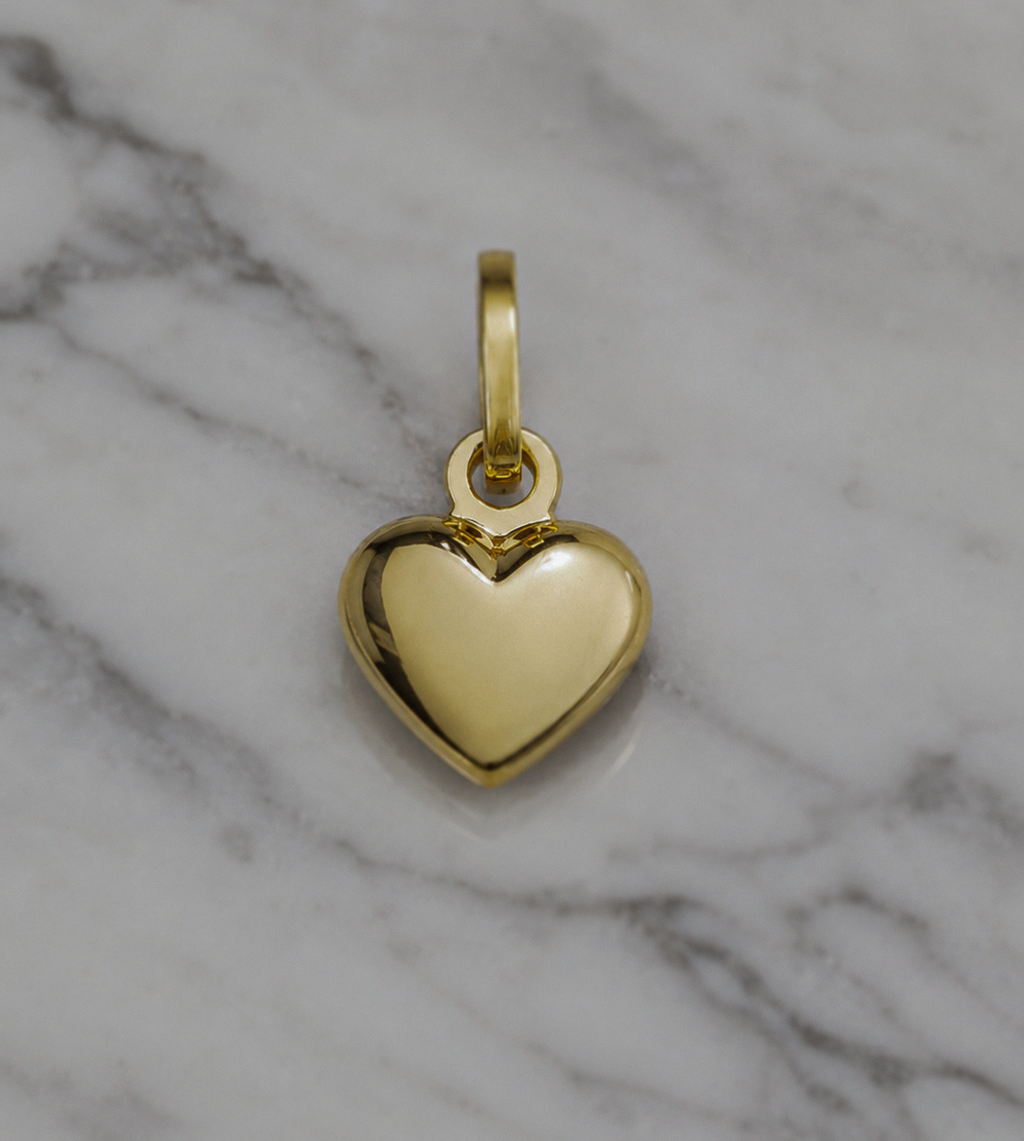 9ct Yellow Gold Heart Charm Pendant