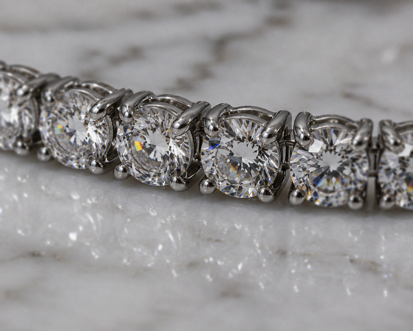 Sterling Silver Moissanite Half Tennis Slider Bracelet