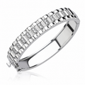Children's Silver Cubic Zirconia Watch-Link Bangle