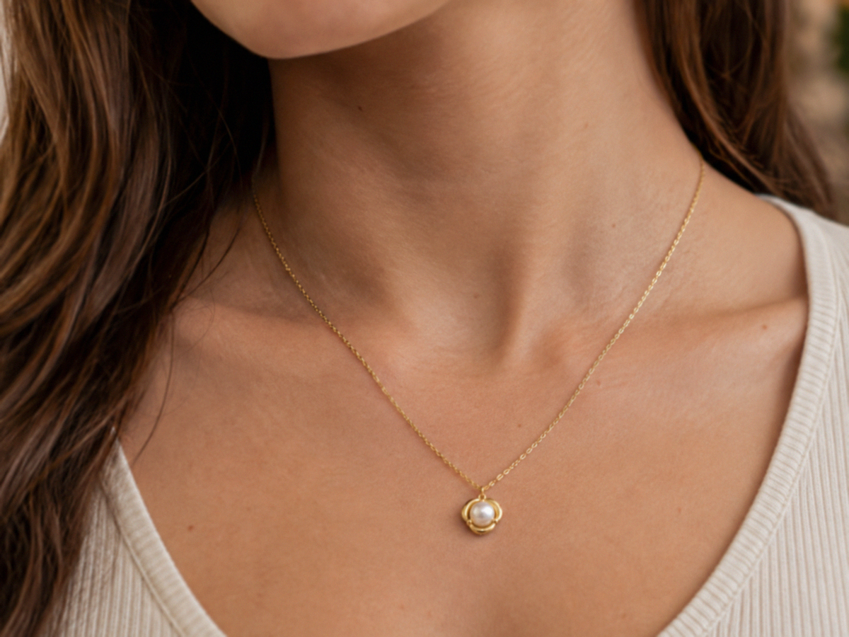 9ct Yellow Gold Freshwater Pearl Pendant Necklace – 45cm