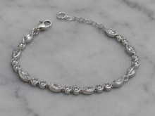 Sterling Silver Marquise Cubic Zirconia Bracelet
