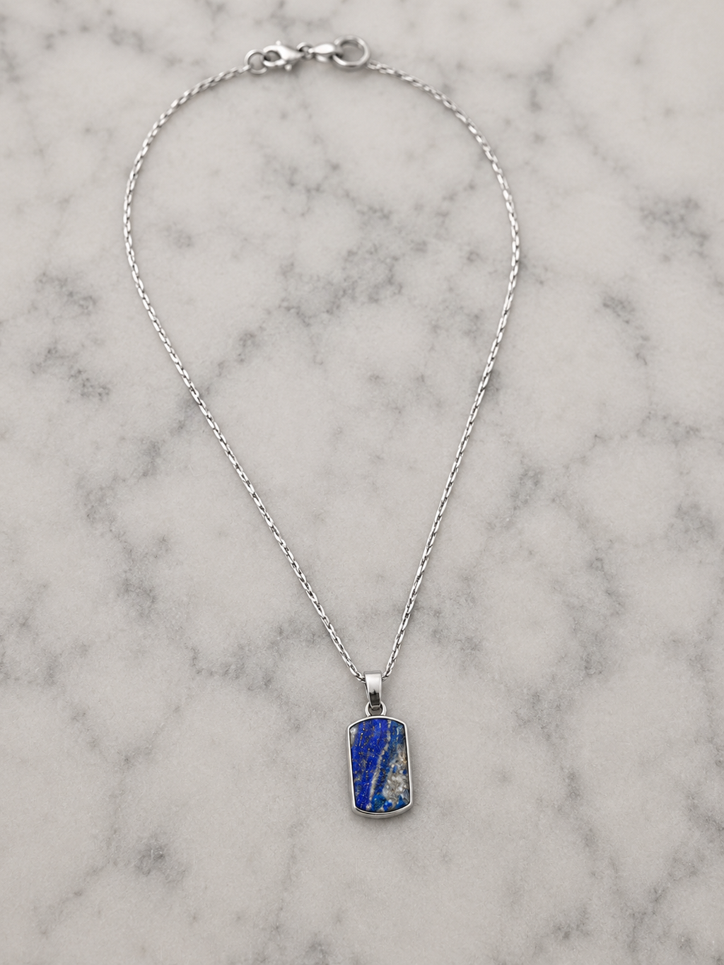 Fred Bennett Stainless Steel Lapis Lazuli Dog Tag Pendant
