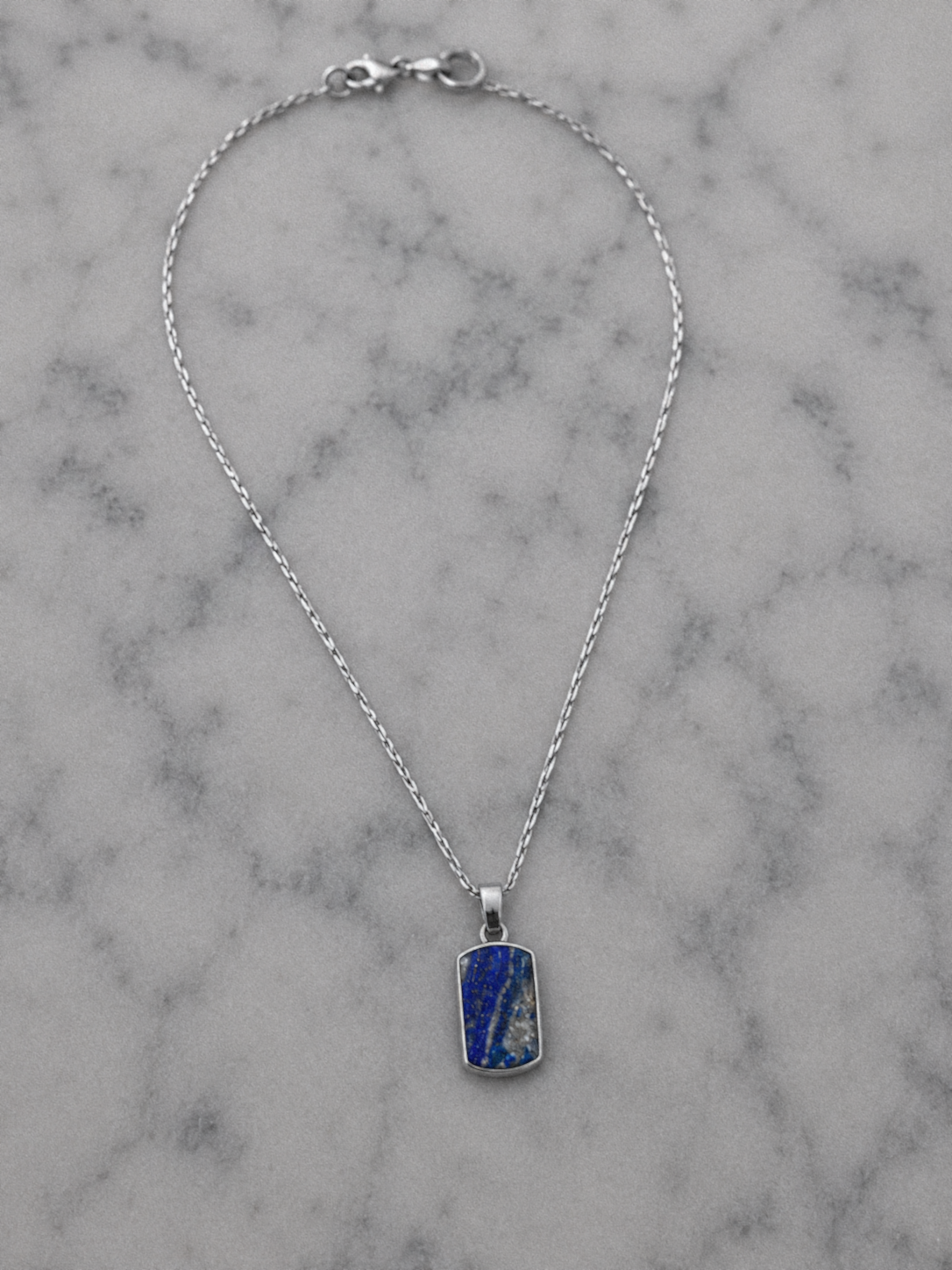 Fred Bennett Stainless Steel Lapis Lazuli Dog Tag Pendant