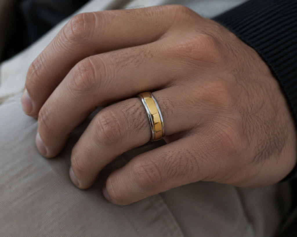 5mm Two-Colour Gold Wedding Band – 9ct / 18ct