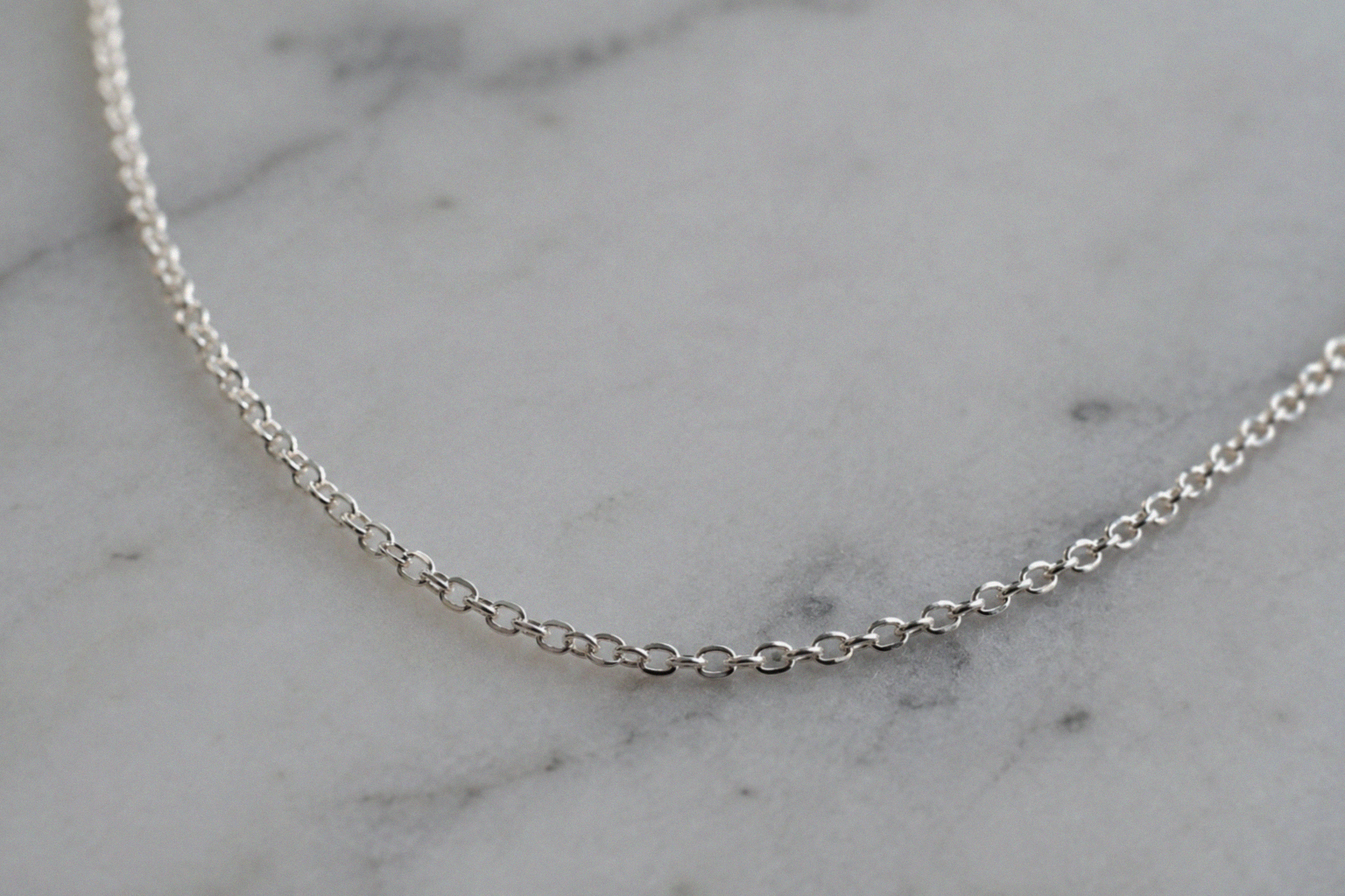 Silver Cable Link Chain 16–22"