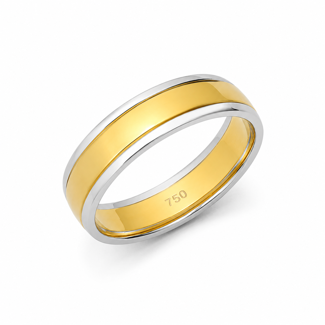 5mm Two-Colour Gold Wedding Band – 9ct / 18ct