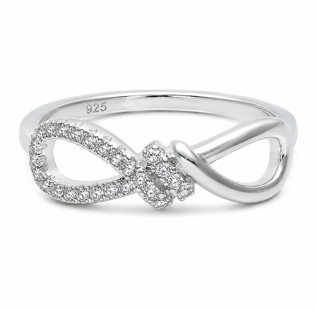 Sterling Silver Cubic Zirconia Infinity Twist Ring