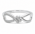 Sterling Silver Cubic Zirconia Infinity Twist Ring