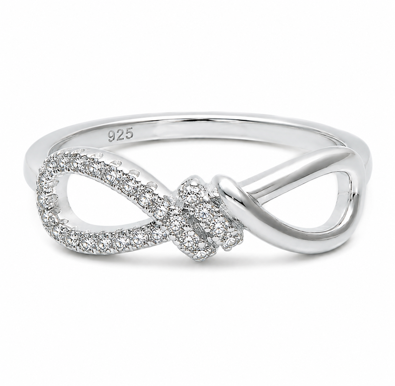 Sterling Silver Cubic Zirconia Infinity Twist Ring