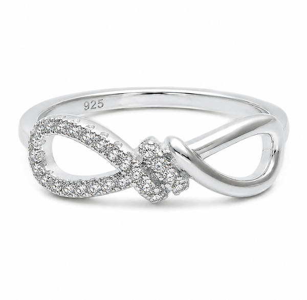 Sterling Silver Cubic Zirconia Infinity Twist Ring