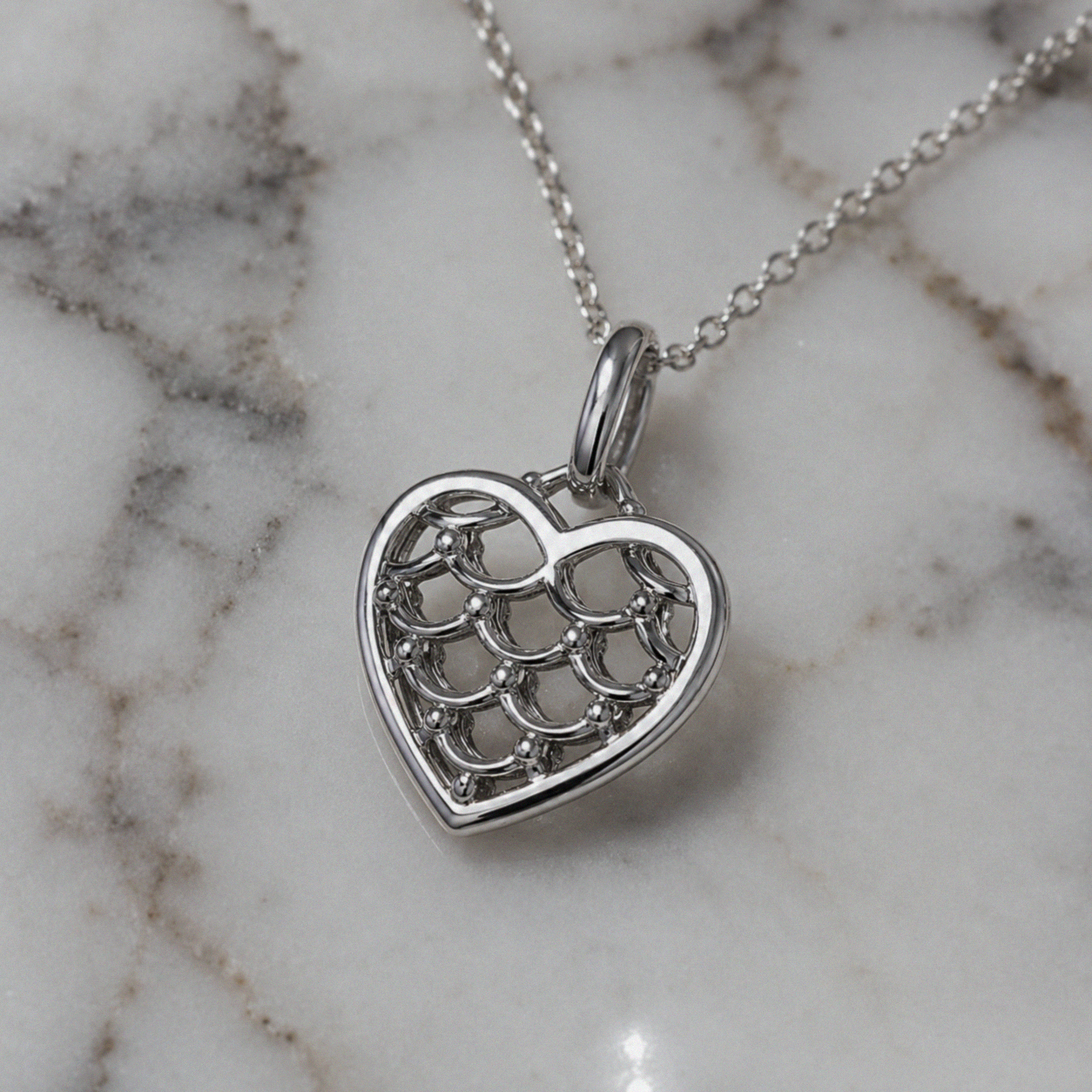 Sterling Silver ‘Forever in My Heart’ Heart Pendant Necklace