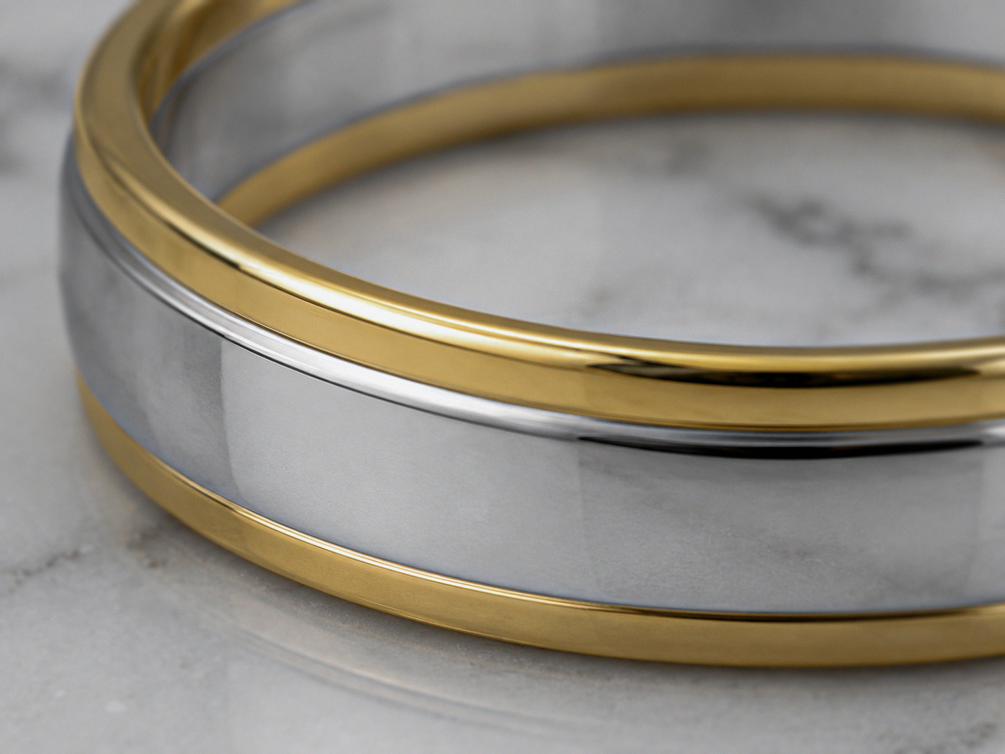 5mm Two-Colour 18ct Gold Wedding Band
