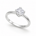 Sterling Silver Double Claw Solitaire Ring with DiamondFire® CZ