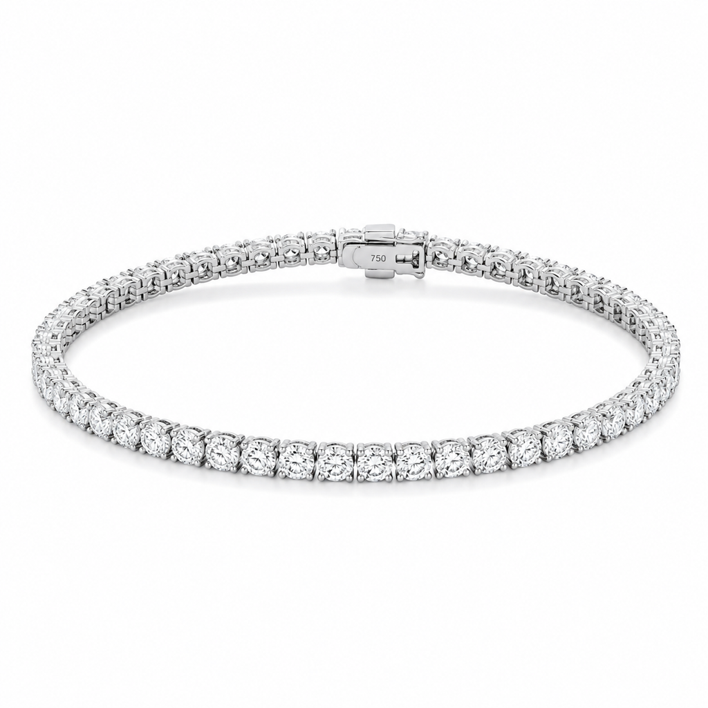 18ct White Gold 5.00ct Diamond Tennis Bracelet – H/SI