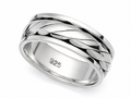 925 Sterling Silver Twist Design Fidget Ring