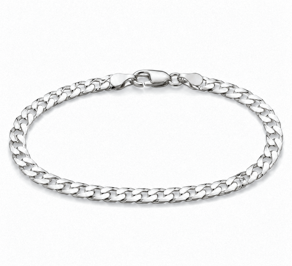 Sterling Silver Kids Curb Bracelet – 7mm Solid Chain (6.8g)