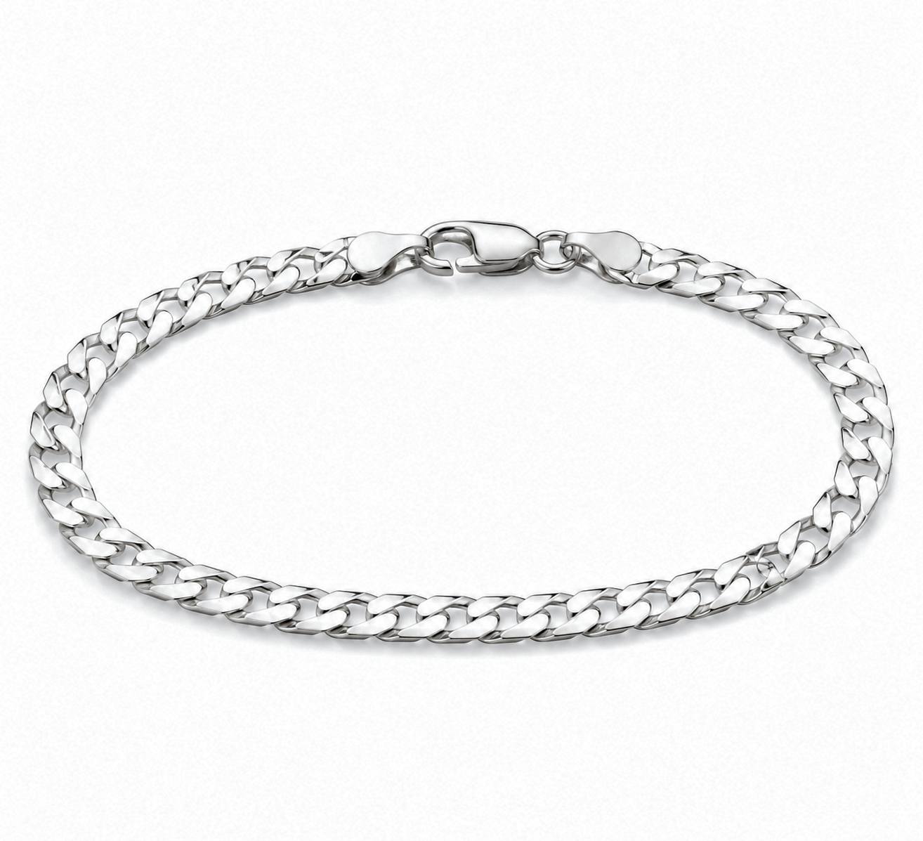 Sterling Silver Kids Curb Bracelet – 7mm Solid Chain (6.8g)