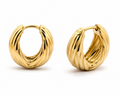 Chunky Rope Hoop Earrings in Gold Plated Sterling Silver
