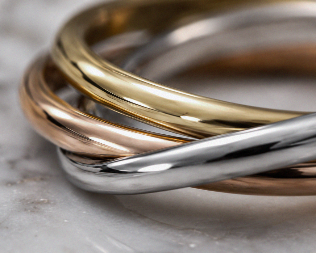 9ct Three-Colour Russian Wedding Band – 2mm