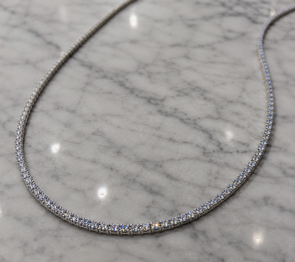 Diamonfire Sterling Silver Cubic Zirconia Tennis Necklace