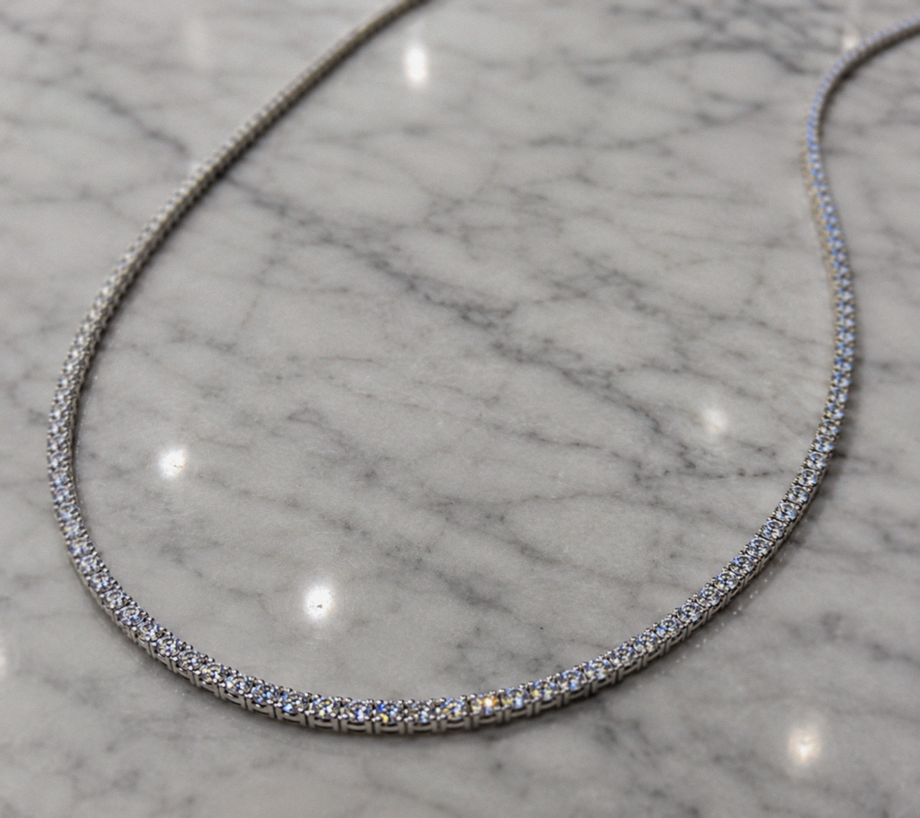 Diamonfire Sterling Silver Cubic Zirconia Tennis Necklace