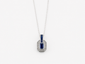 9ct White Gold Sapphire & Diamond Channel Necklace
