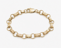 9ct Yellow Gold Engraved & Plain Belcher Bracelet – 6.5