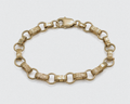9ct Yellow Gold Engraved & Plain Belcher Bracelet – 6.5