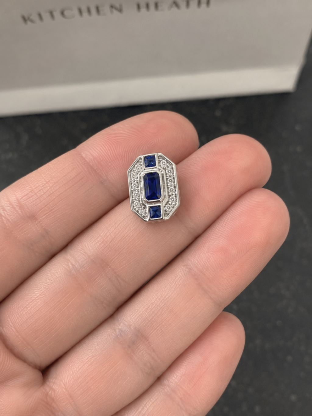 9ct White Gold Sapphire & Diamond Channel Stud Earrings